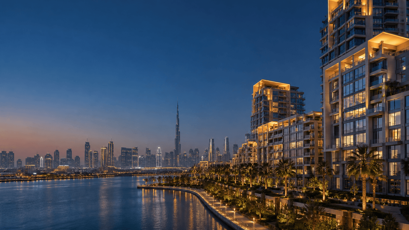 Dubai skyline and new residential development